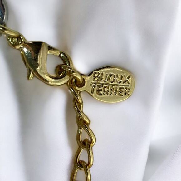 Vintage 90s Grunge Punk Preppy Two-Tone Choker Necklace and Earrings Jewelry Set - Picture 5 of 6